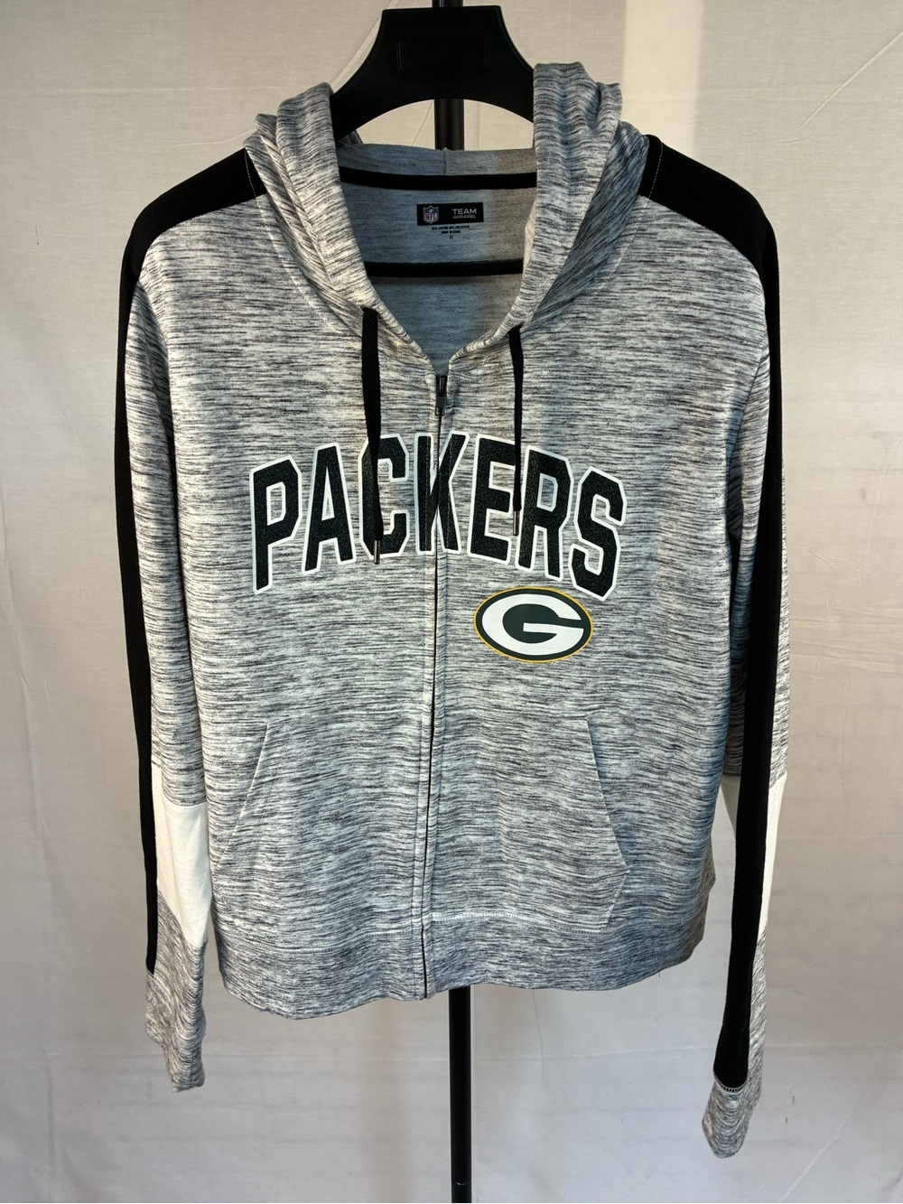 NFL Team Apparel Green Bay Packers Glitter Zip Hoodie XL